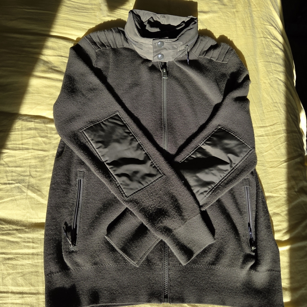RLX Ralph Lauren Green Zip-Up Sweater with Quilted Details